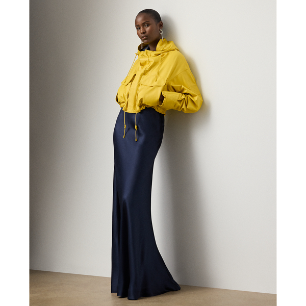 Ferra Calfskin Hooded Cropped Jacket