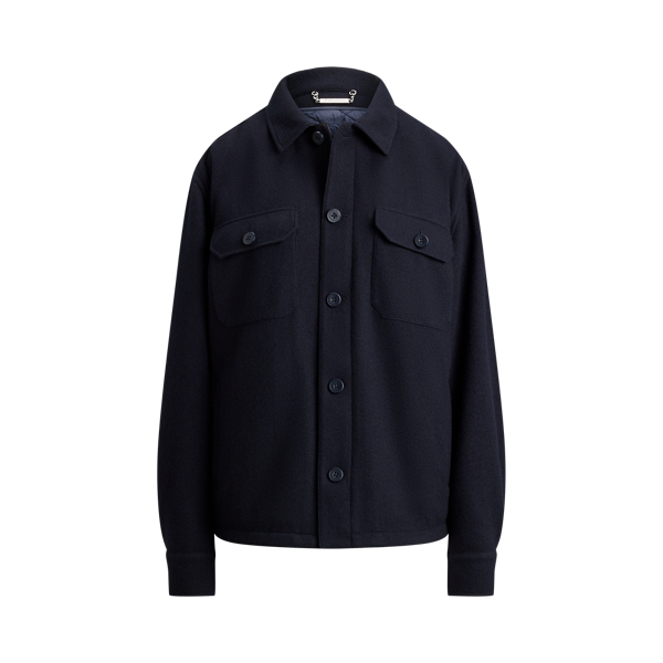Navy Hollins Felted Cashmere Jersey Shacket Ralph Lauren Collection 2