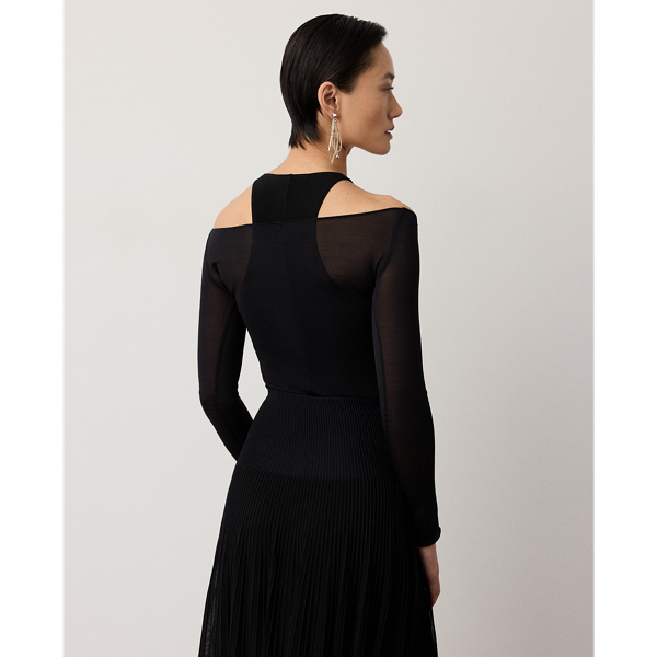Black Maxine Layered Jersey Top Ralph Lauren Collection 5