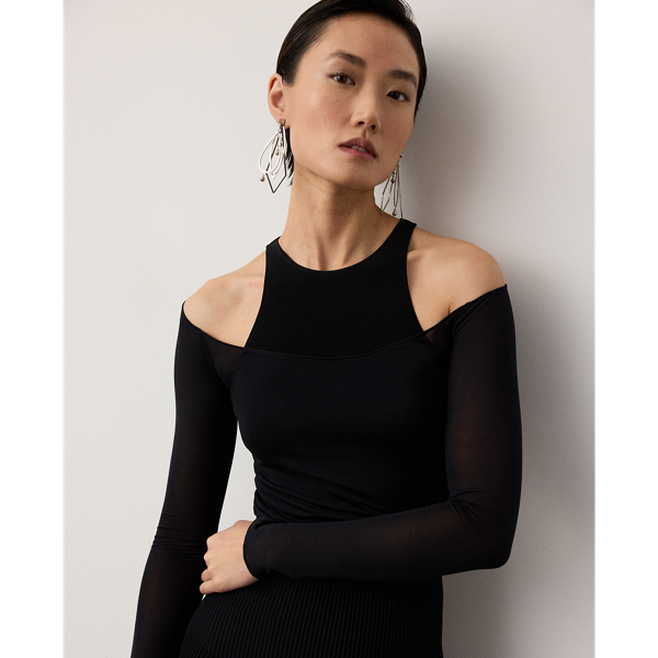 Black Maxine Layered Jersey Top Ralph Lauren Collection 6