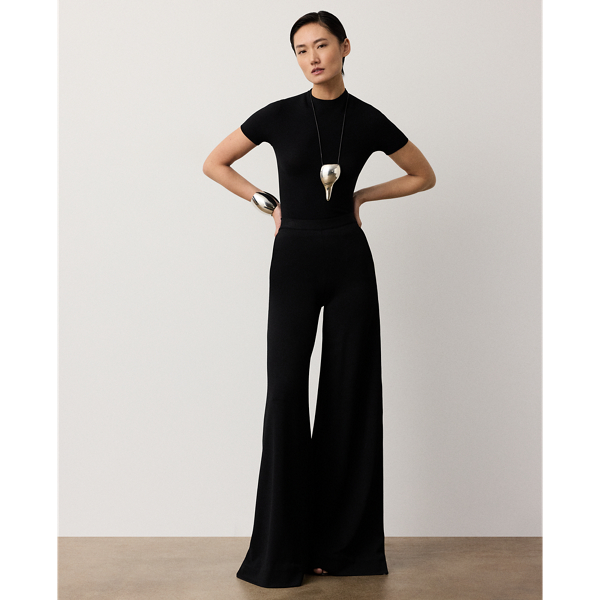 Kurzarmpullover mit Stretchanteil Ralph Lauren Collection in Schwarz 4