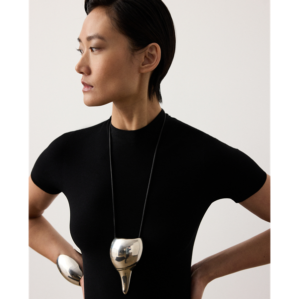 Kurzarmpullover mit Stretchanteil Ralph Lauren Collection in Schwarz 6