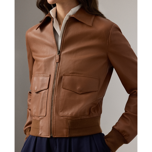 RL Gold Sullivan Lambskin Flight Jacket Ralph Lauren Collection 6