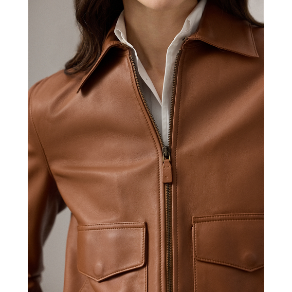 RL Gold Sullivan Lambskin Flight Jacket Ralph Lauren Collection 7