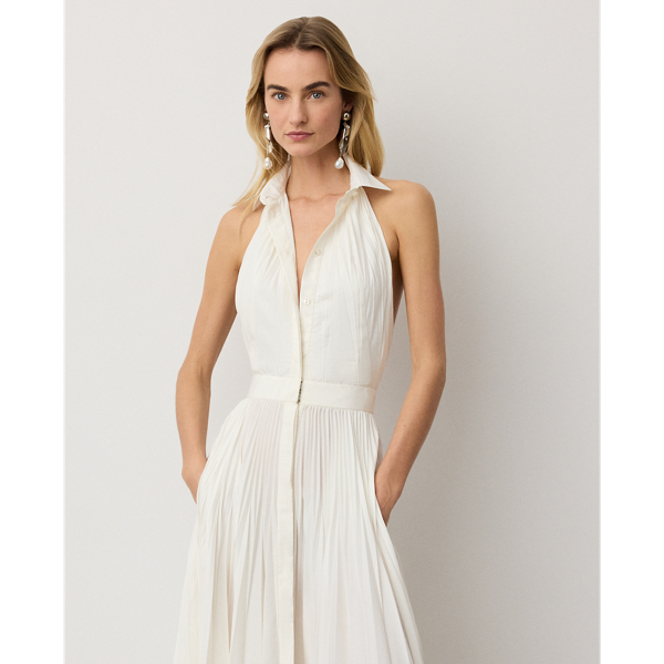 Robe Eldred pliss&eacute;e Ralph Lauren Collection en Cr&egrave;me 4