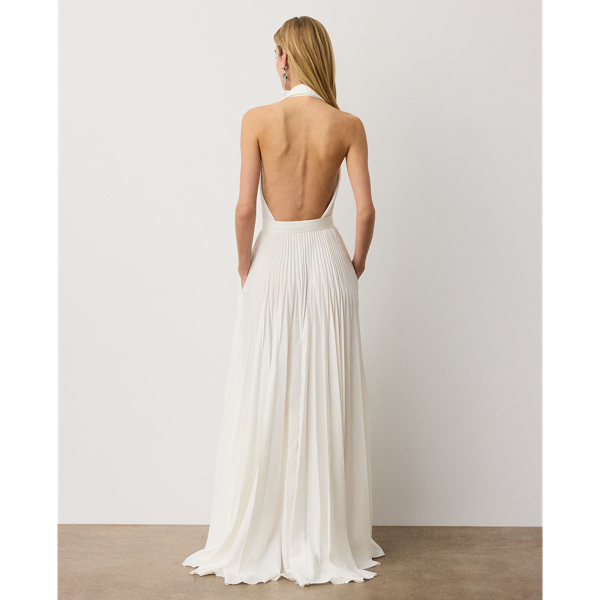 Robe Eldred pliss&eacute;e Ralph Lauren Collection en Cr&egrave;me 5