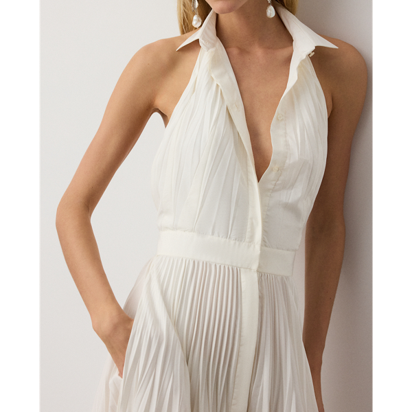 Robe Eldred pliss&eacute;e Ralph Lauren Collection en Cr&egrave;me 6