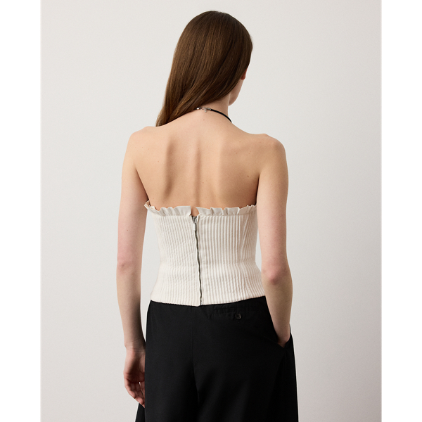 Cream Fisher Lambskin Bustier Ralph Lauren Collection 5