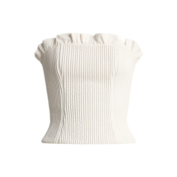 Cream Fisher Lambskin Bustier Ralph Lauren Collection 2