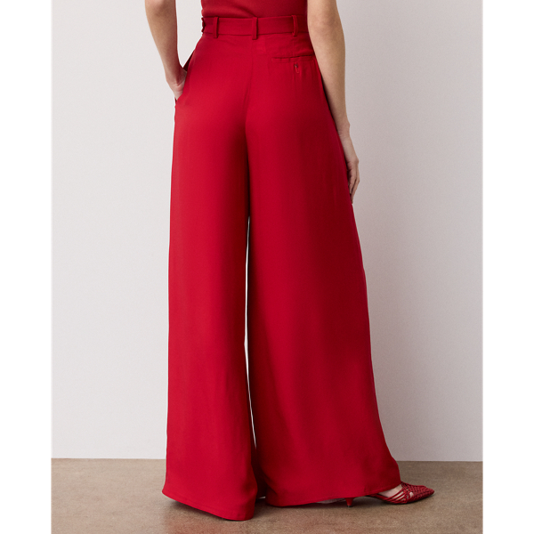 Satin-Hose Vannesa mit weitem Bein Ralph Lauren Collection in Strahlendes Rot 5