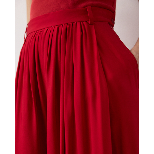 Satin-Hose Vannesa mit weitem Bein Ralph Lauren Collection in Strahlendes Rot 7