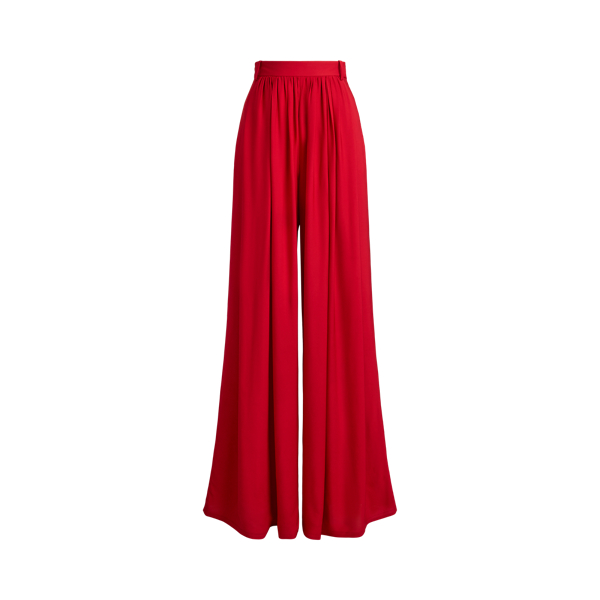 Satin-Hose Vannesa mit weitem Bein Ralph Lauren Collection in Strahlendes Rot 2