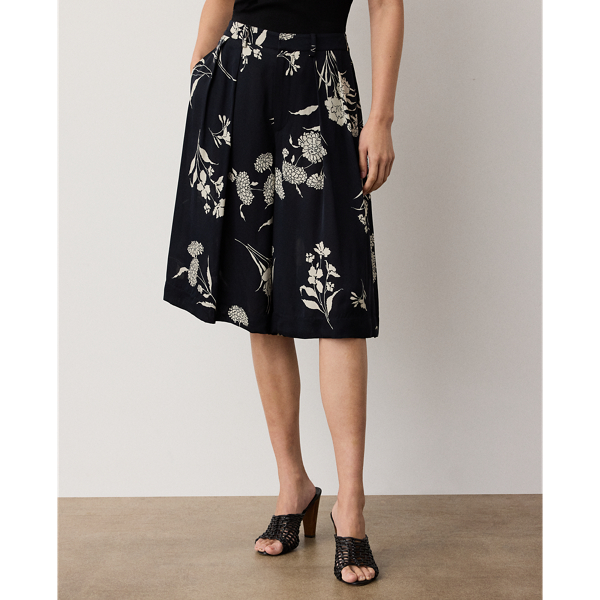 Florale Satin-Shorts Averey Ralph Lauren Collection in Schwarz/Creme 4