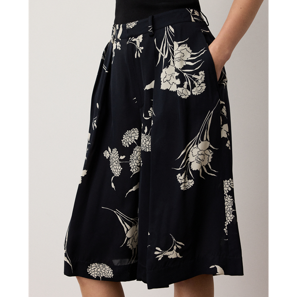 Florale Satin-Shorts Averey Ralph Lauren Collection in Schwarz/Creme 6