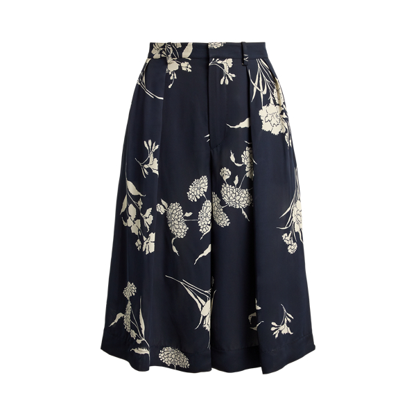 Florale Satin-Shorts Averey Ralph Lauren Collection in Schwarz/Creme 2