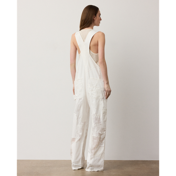 Ivory Mosiac Garrick Denim Patchwork Jumpsuit Ralph Lauren Collection 5