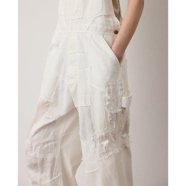 Ivory Mosiac Garrick Denim Patchwork Jumpsuit Ralph Lauren Collection 6