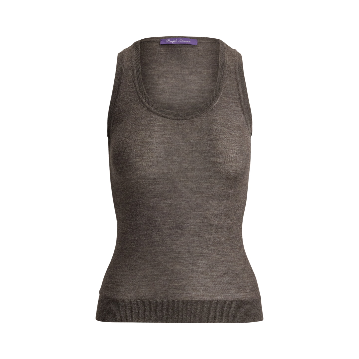 Женский свитер Ralph Lauren Cashmere-Blend Sweater Tank Top, цвет: Серо-коричневый серый меланжевый — фото 5