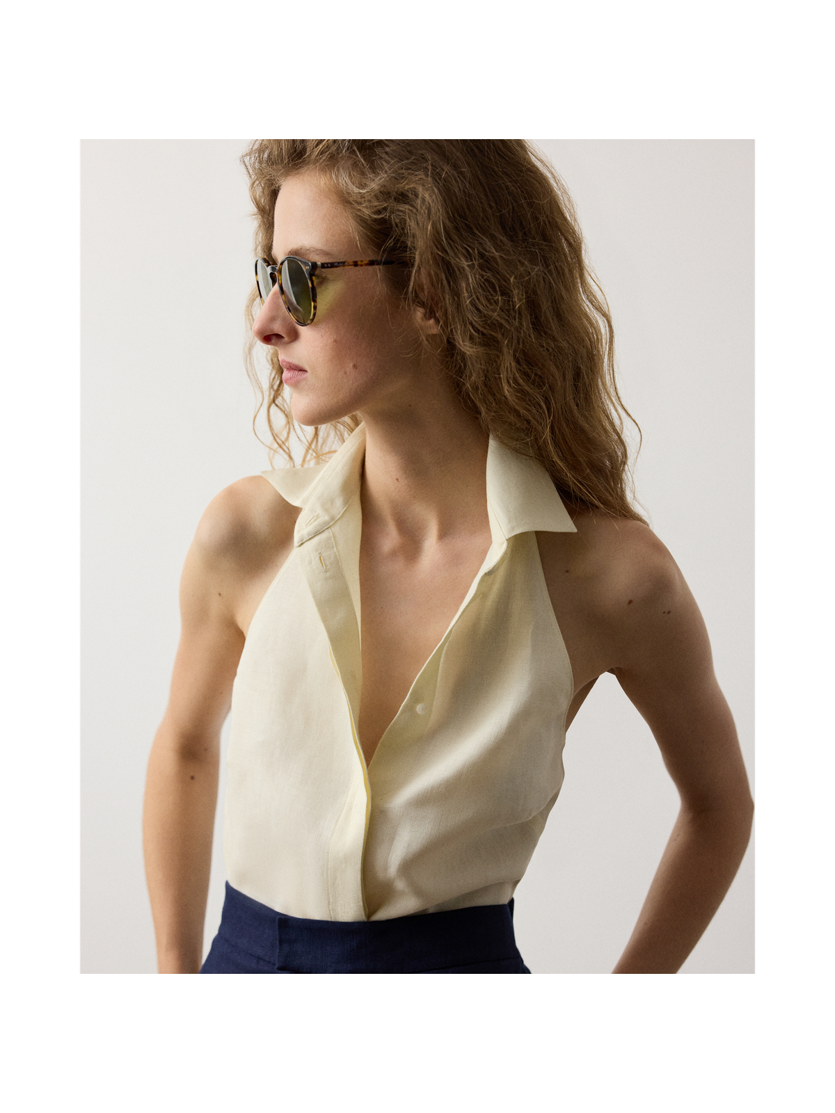 Женские рубашки Ralph Lauren Eldred Linen Top — фото 3