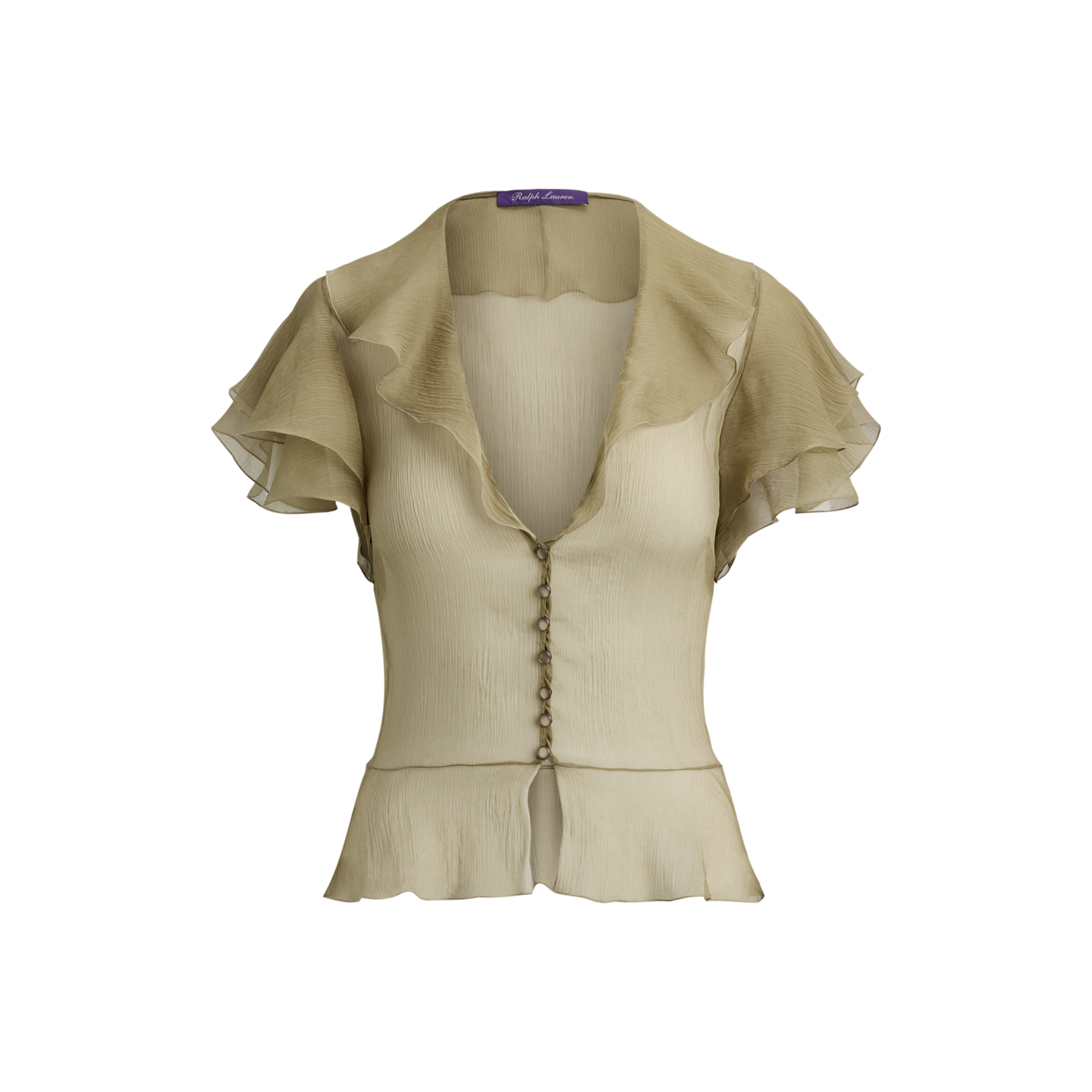 Женская блузка Ralph Lauren Kristina Crinkle Chiffon, цвет: Porcini — фото 6