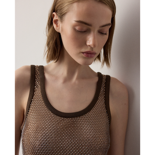 Verziertes Mesh-Tanktop Melony Ralph Lauren Collection in Espresso 6
