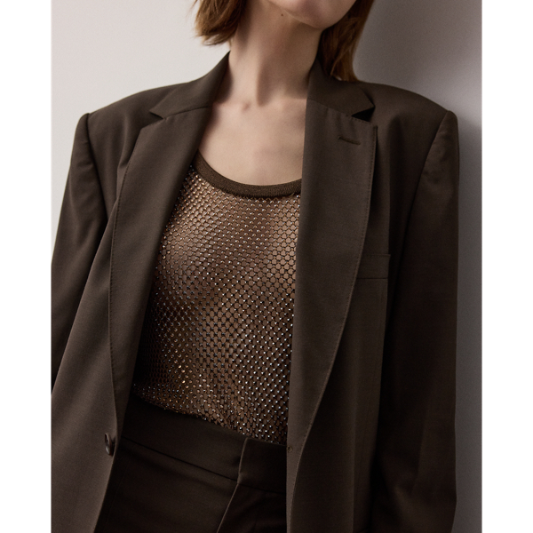 Verziertes Mesh-Tanktop Melony Ralph Lauren Collection in Espresso 7