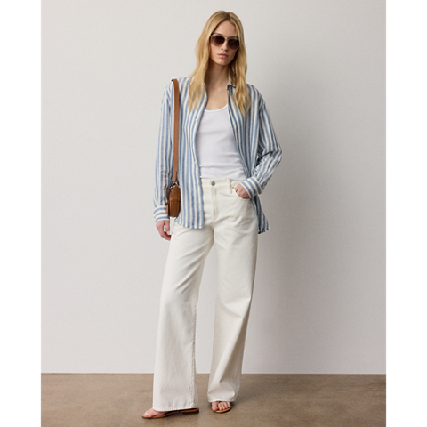 Женские рубашки Ralph Lauren Capri Relaxed Fit Striped Linen Shirt