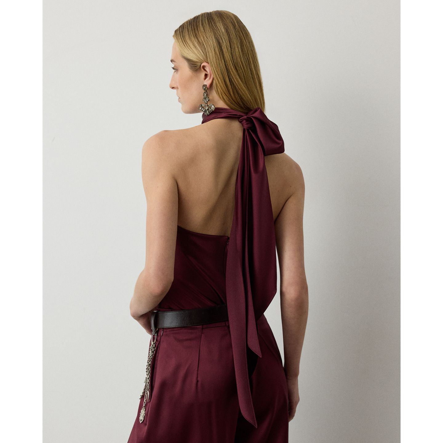 Женский топ Ralph Lauren Chilton Satin Top, цвет: Carmine — фото 2