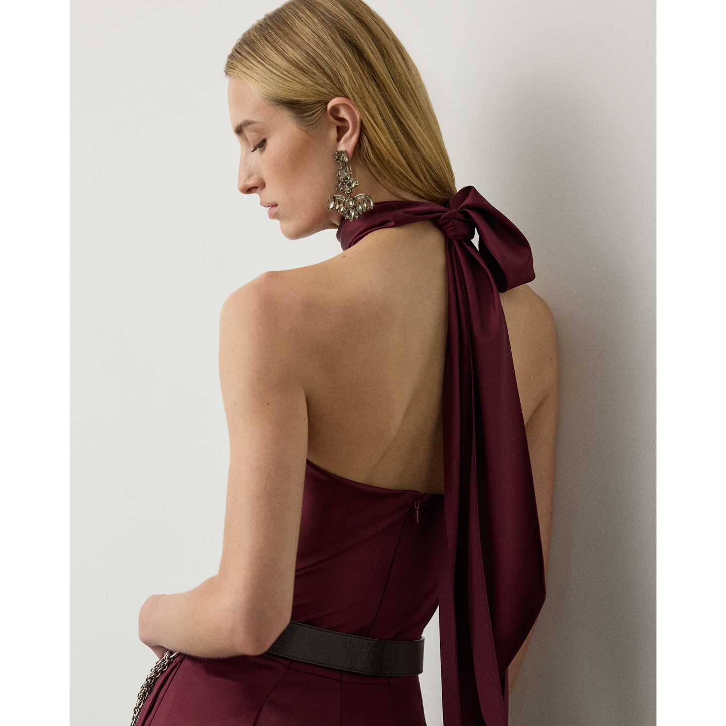 Женский топ Ralph Lauren Chilton Satin Top, цвет: Carmine — фото 4