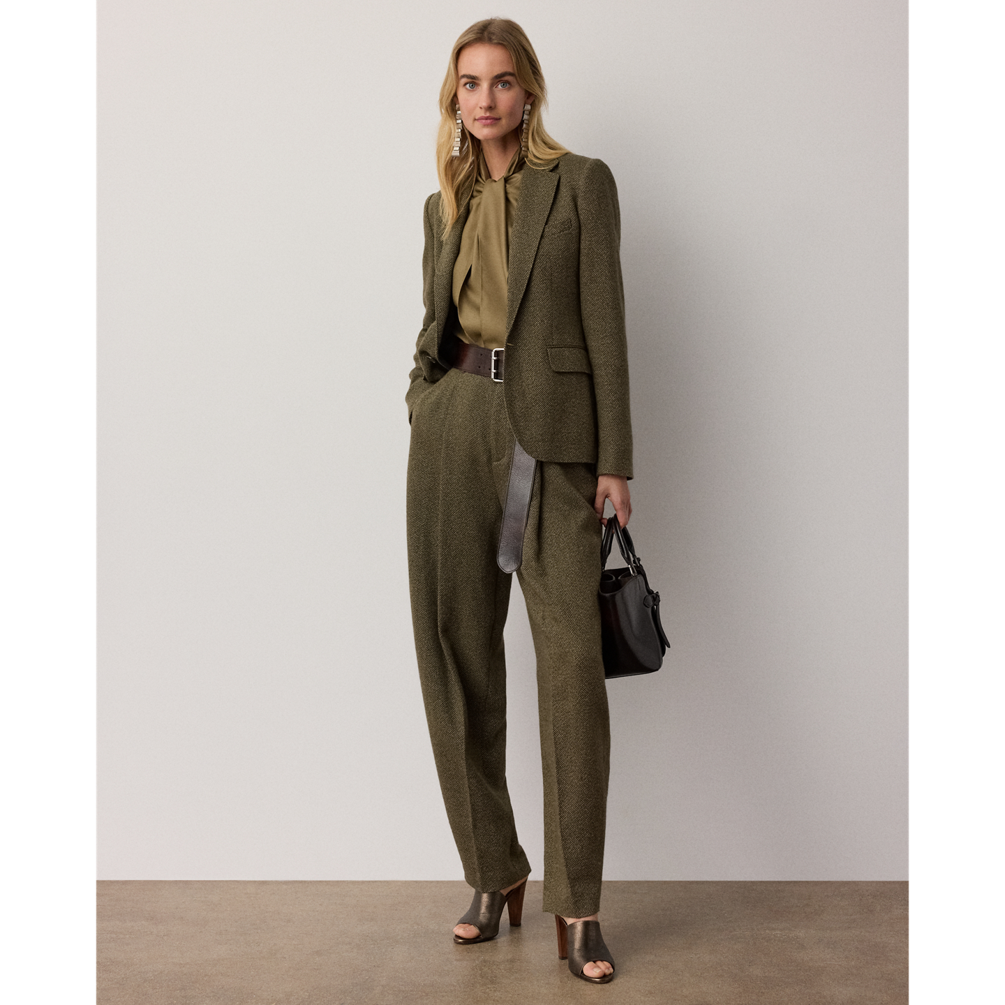 Женский топ Ralph Lauren Gilmore Satin Taffeta, цвет: Porcini — фото 1
