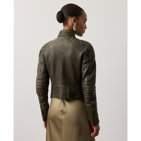 Ralph Lauren Collection Orman ラムスキン モト ジャケット ヴィンテージ ビーチ 5