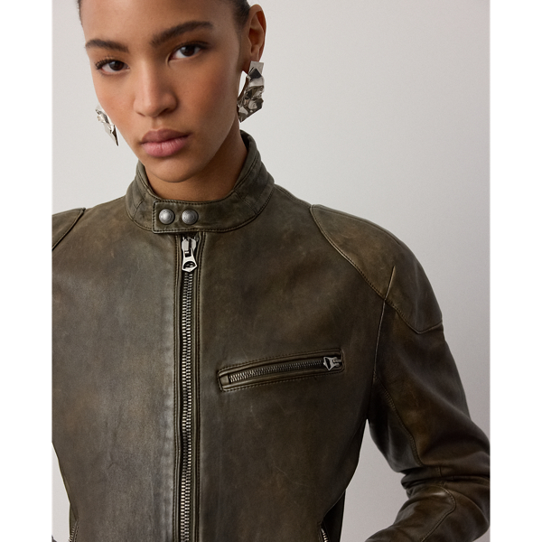 Ralph Lauren Collection Orman ラムスキン モト ジャケット ヴィンテージ ビーチ 6