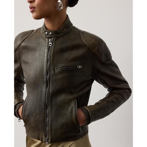 Ralph Lauren Collection Orman ラムスキン モト ジャケット ヴィンテージ ビーチ 7