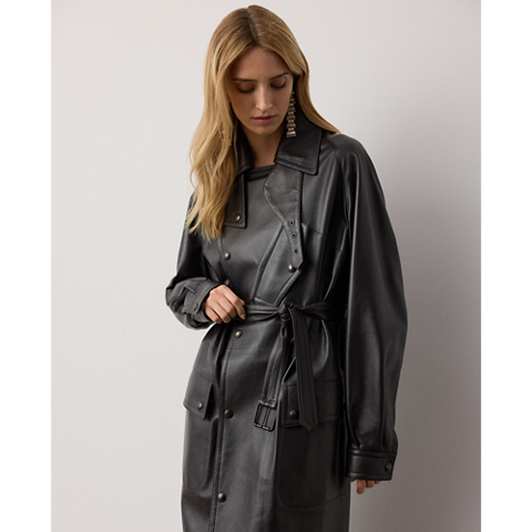 Женские куртки Ralph Lauren Bailey Lambskin Trench Coat