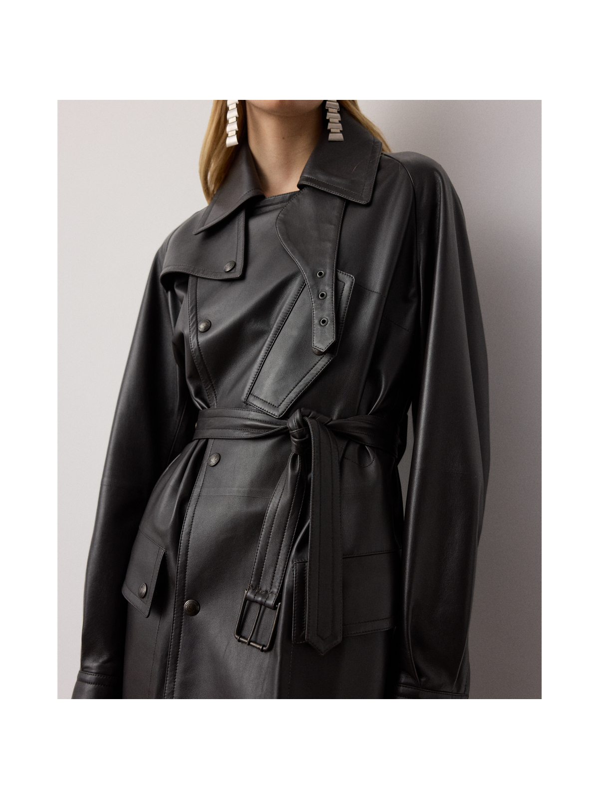 Женские куртки Ralph Lauren Bailey Lambskin Trench Coat — фото 3