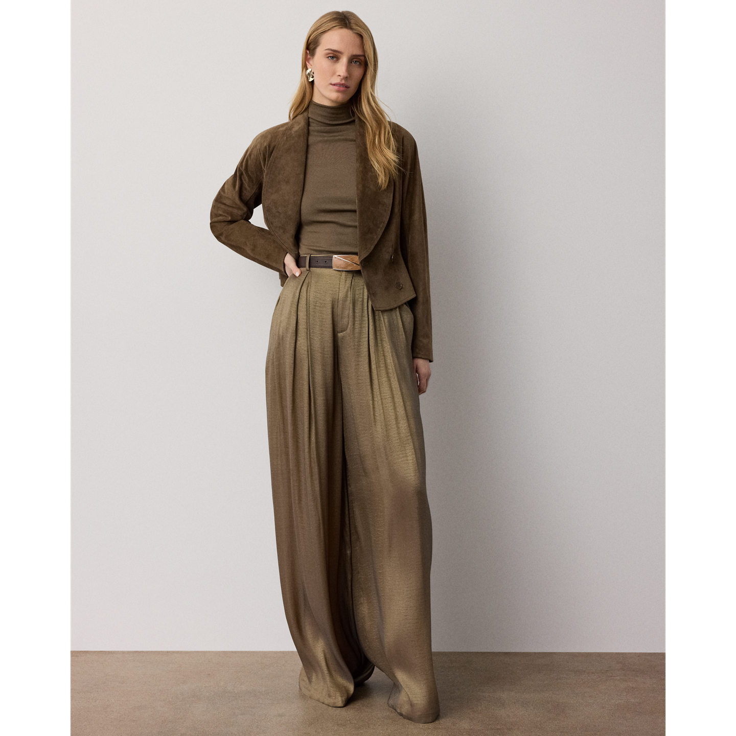Женская куртка Ralph Lauren Trudie Calf-Suede, цвет: Portobello — фото 1