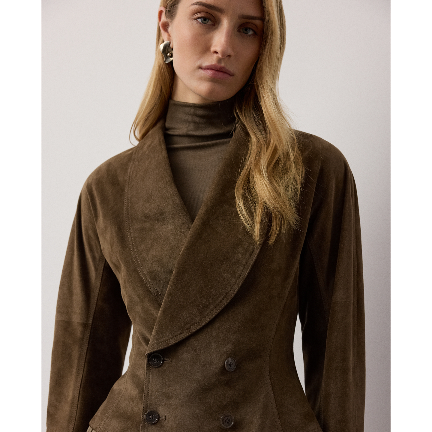 Женская куртка Ralph Lauren Trudie Calf-Suede, цвет: Portobello — фото 3