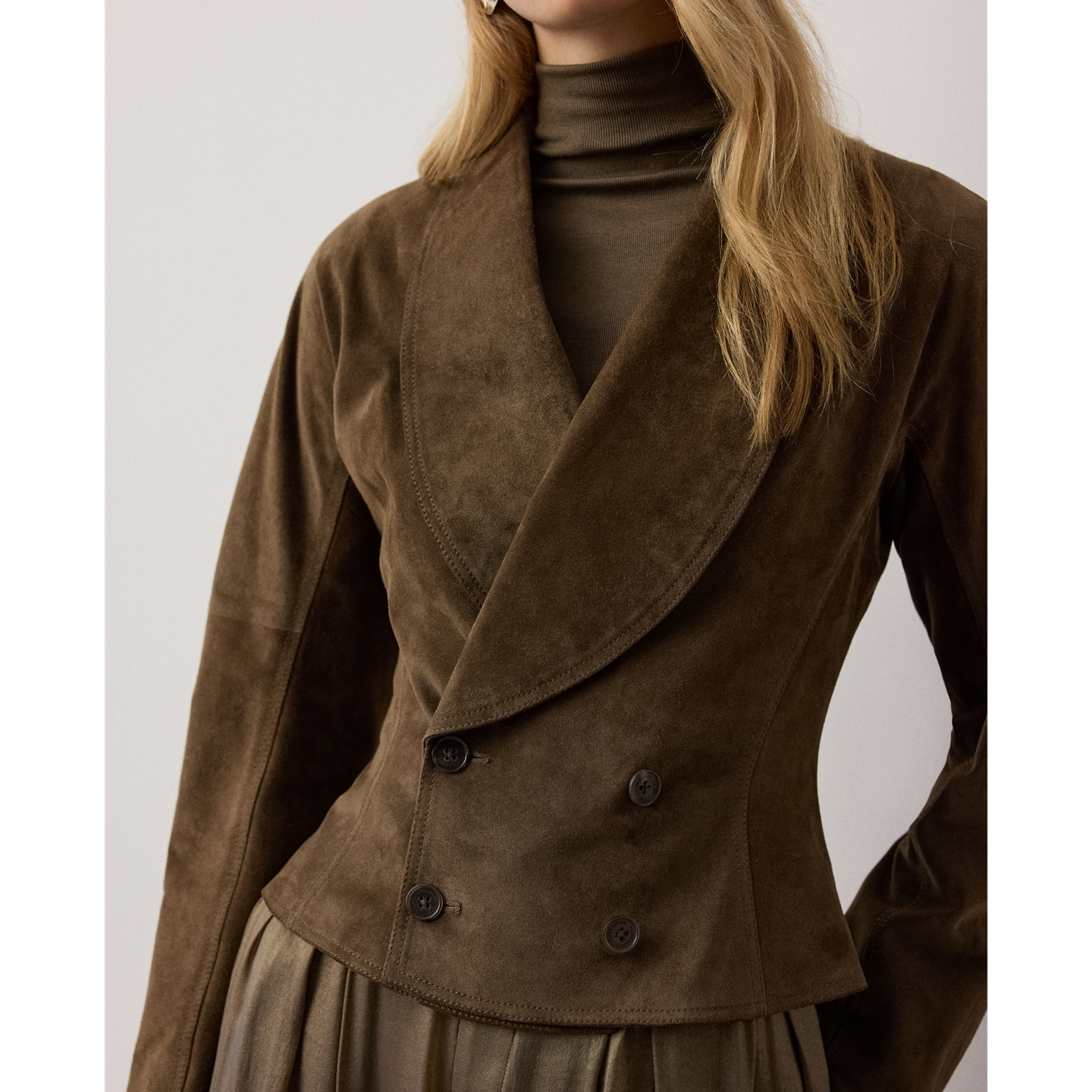 Женская куртка Ralph Lauren Trudie Calf-Suede, цвет: Portobello — фото 4