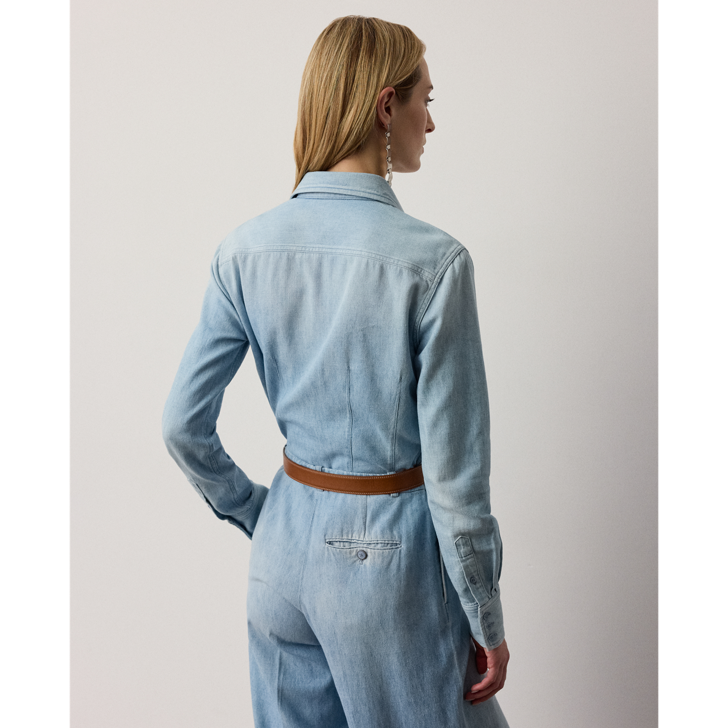 Женская рубашка Ralph Lauren Callie Cotton Denim, цвет: Светлый индиго — фото 2