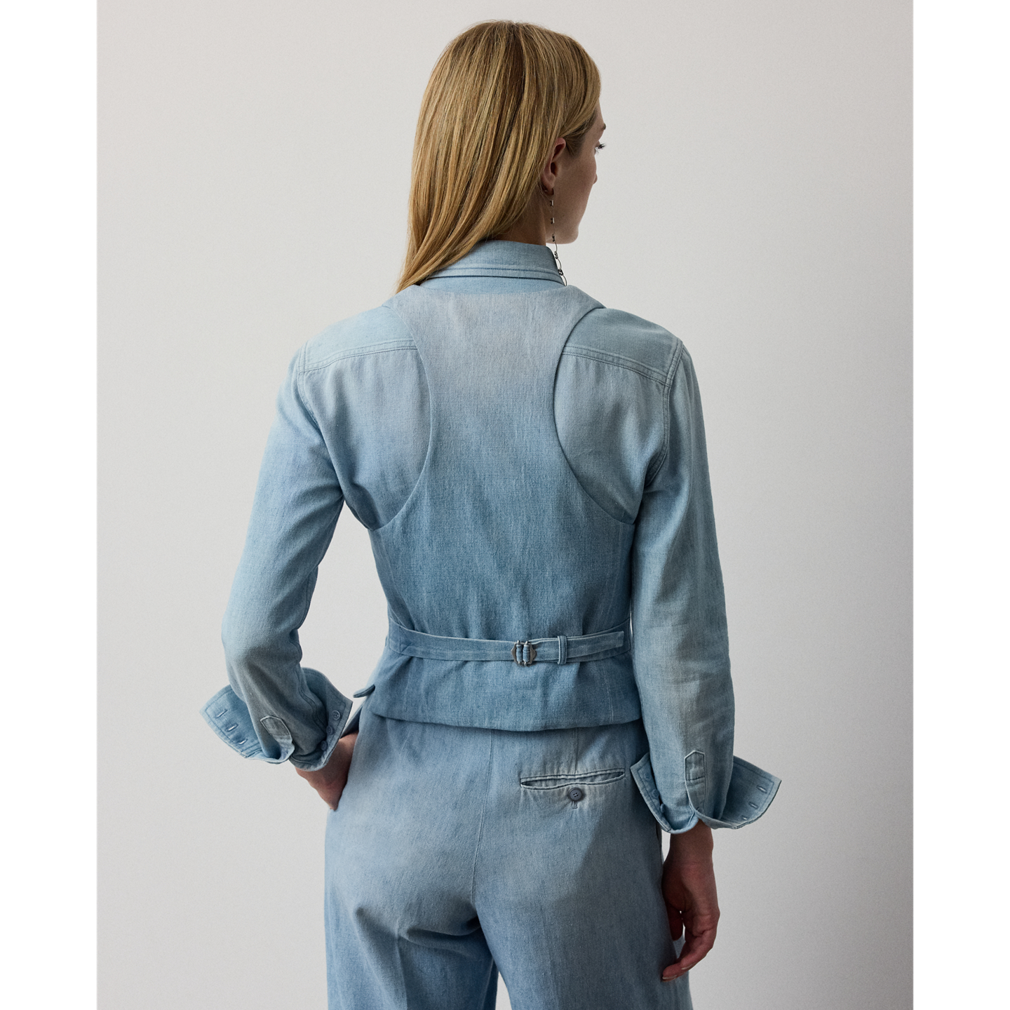 Женский жилет Ralph Lauren Clarissa Cotton Denim, цвет: Светлый индиго — фото 2