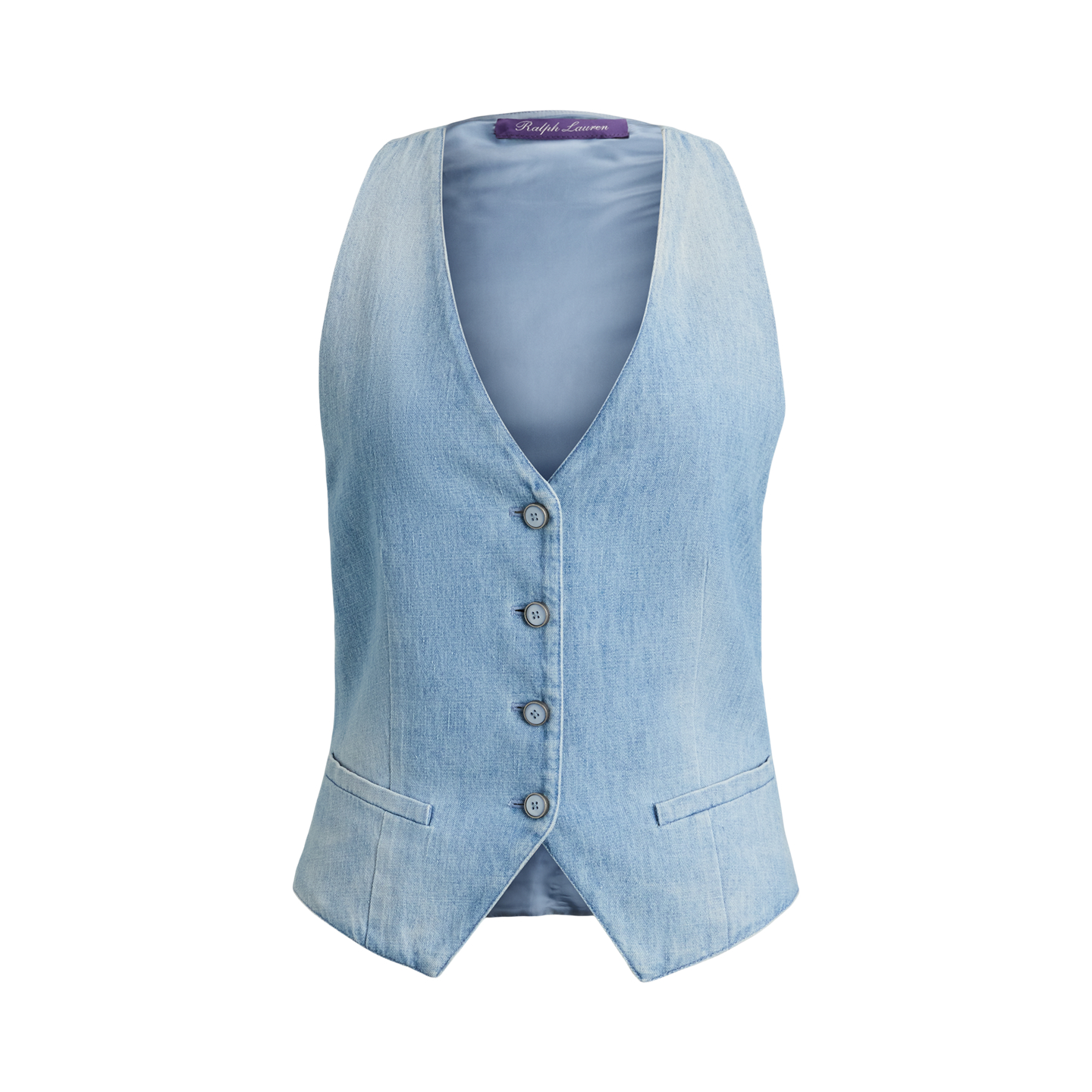 Женский жилет Ralph Lauren Clarissa Cotton Denim, цвет: Светлый индиго — фото 5