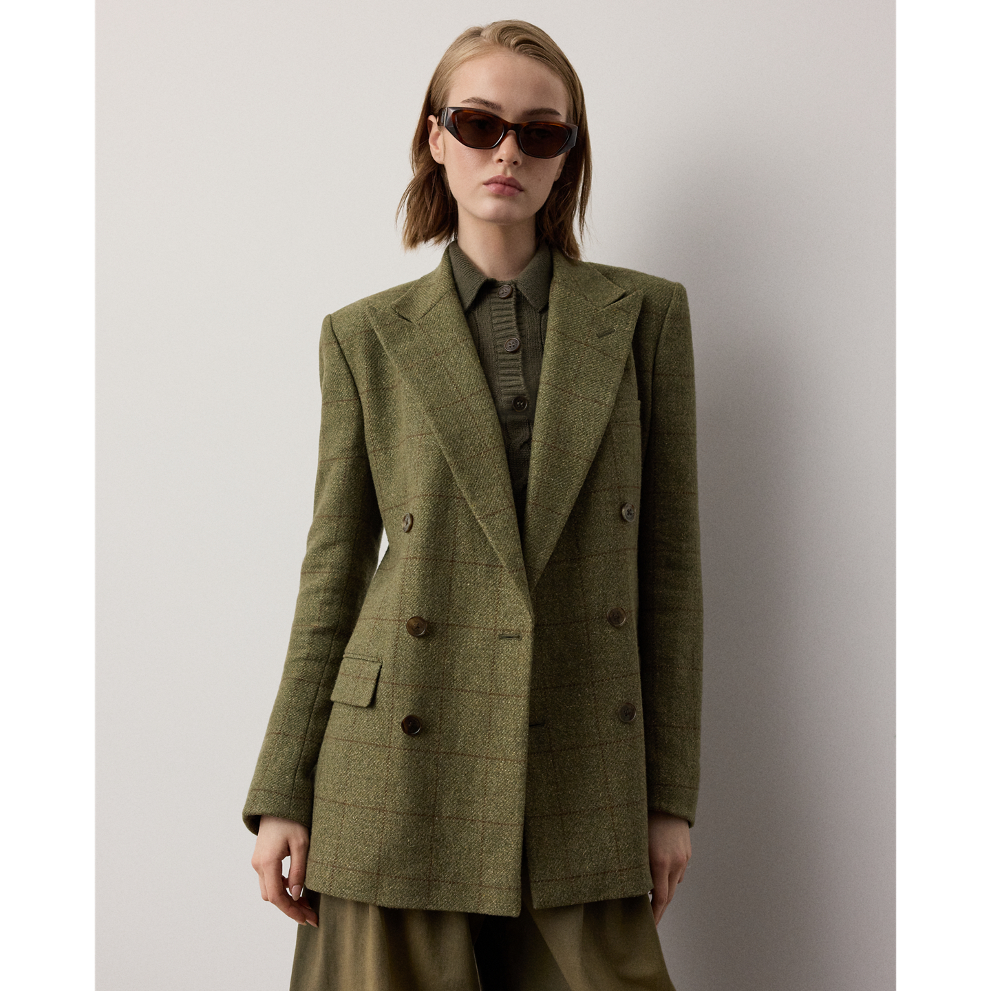 Женская куртка Ralph Lauren Ramona Windowpane Tweed, цвет: Кипарисовый разноцветный — фото 5
