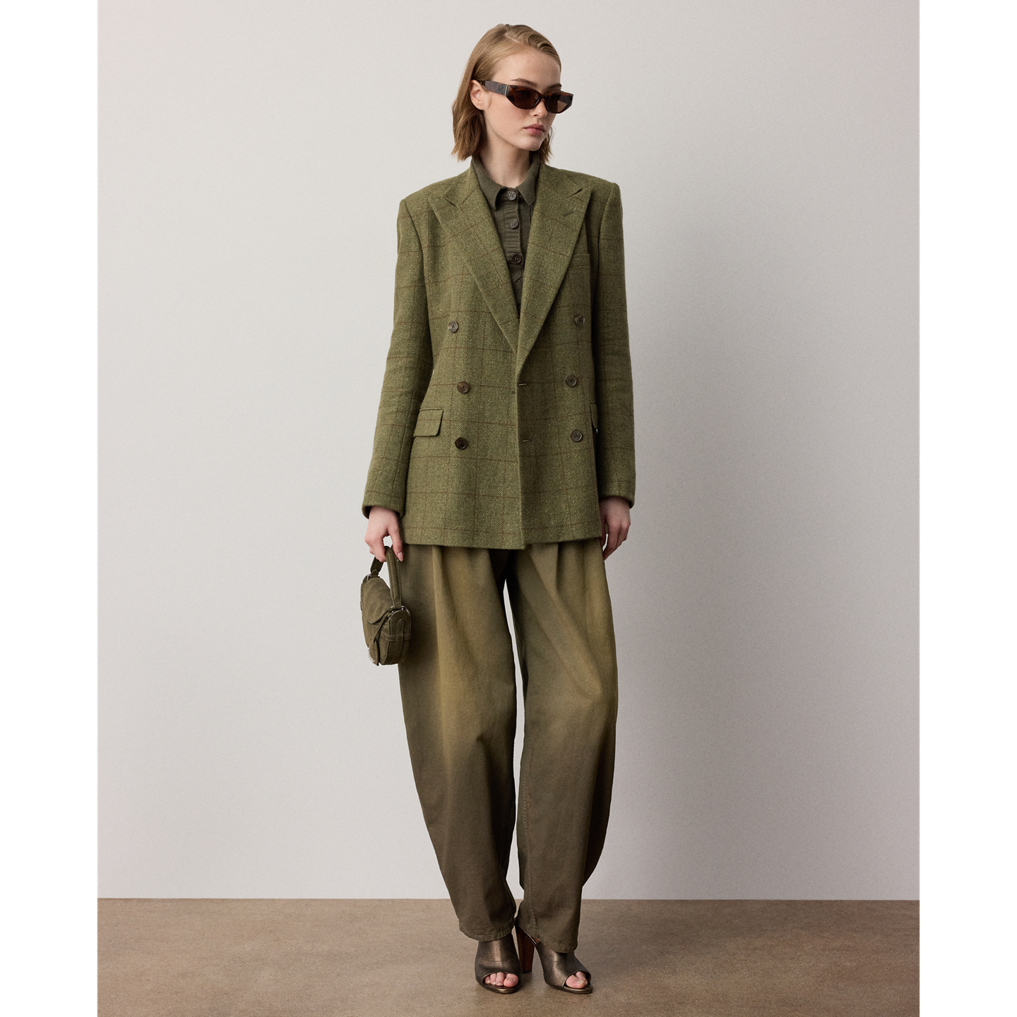 Женская куртка Ralph Lauren Ramona Windowpane Tweed, цвет: Кипарисовый разноцветный — фото 1