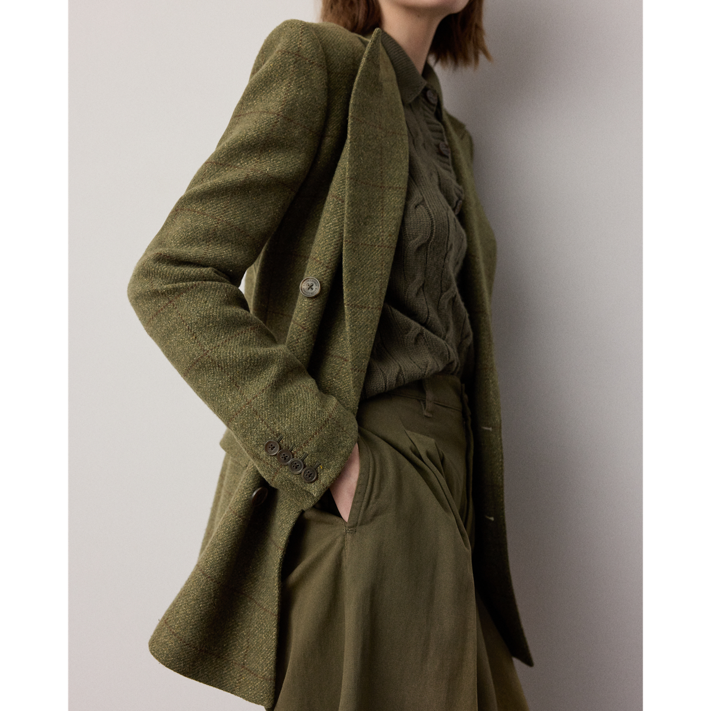 Женская куртка Ralph Lauren Ramona Windowpane Tweed, цвет: Кипарисовый разноцветный — фото 4