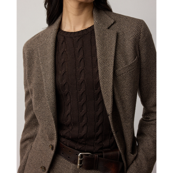Sycamore Cable-Knit Silk-Blend Crewneck Sweater Ralph Lauren Collection 6
