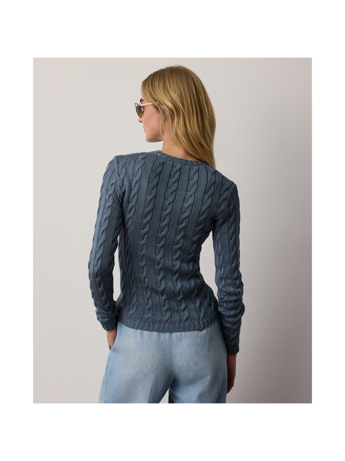 Женские свитеры Ralph Lauren Cable-Knit Silk-Blend Crewneck Sweater — фото 2