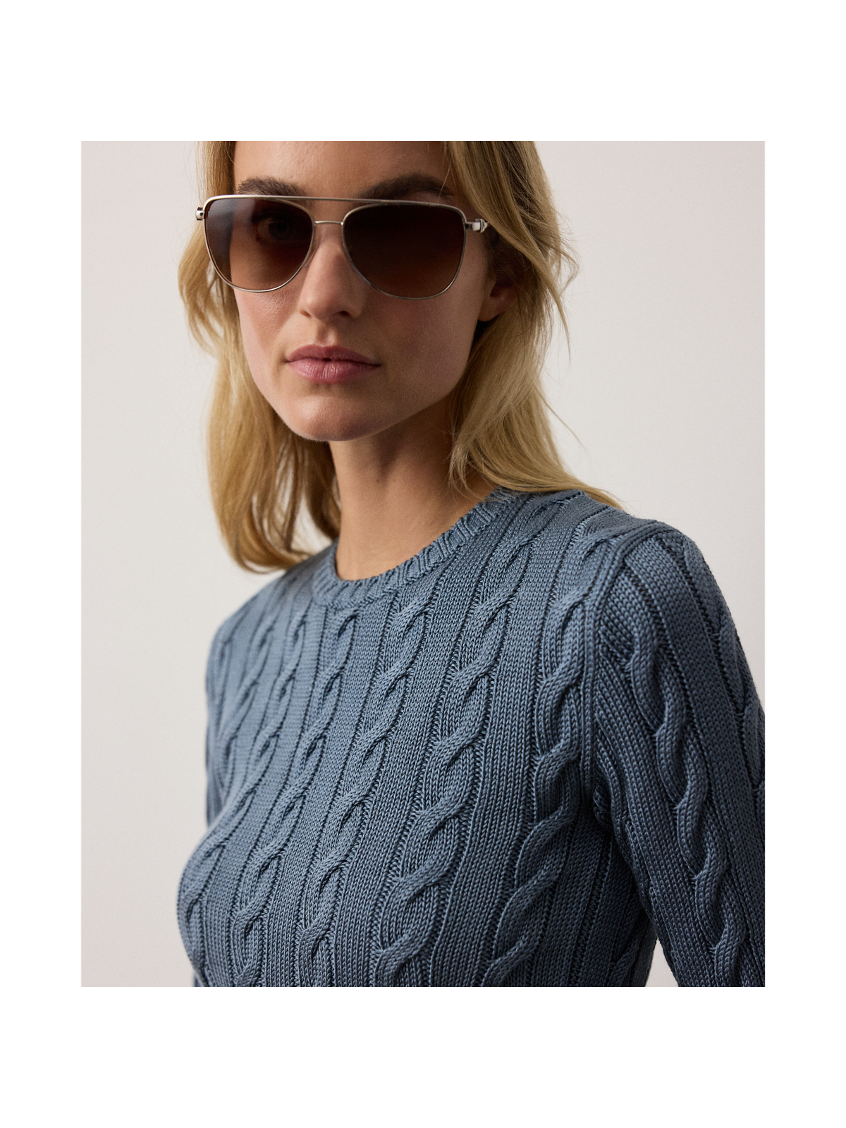 Женские свитеры Ralph Lauren Cable-Knit Silk-Blend Crewneck Sweater — фото 3
