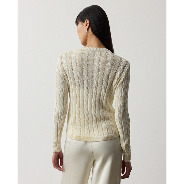 Cable-Knit Silk V-Neck Jumper