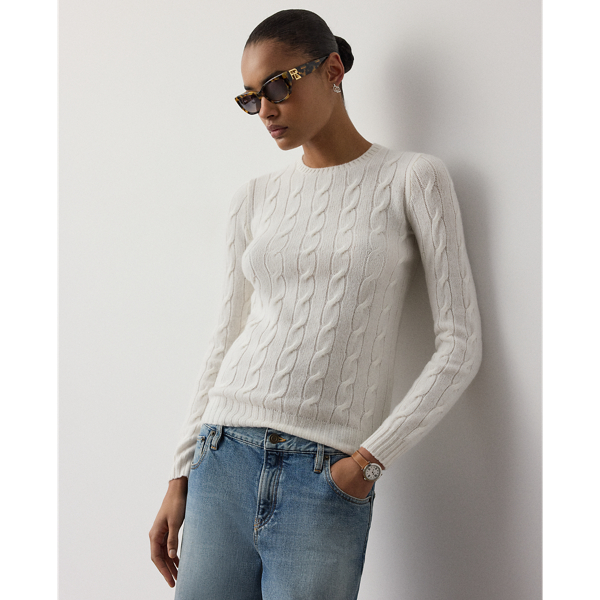 Cable-Knit Cashmere Crewneck Sweater