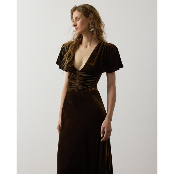 Charisse Changeant Velvet Evening Dress